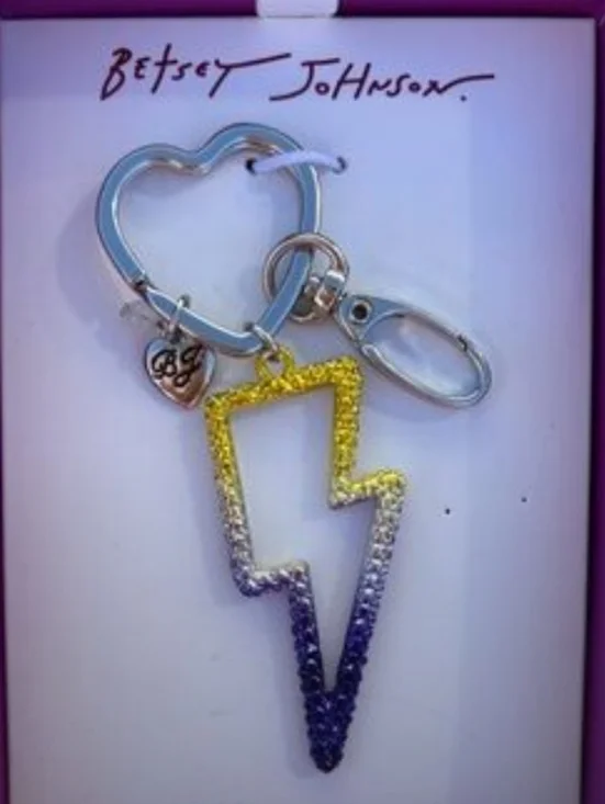 Betsey Johnson Lightning โก Bolt Keychain - Bag Charm ๐๐ - Picture 2 of 2